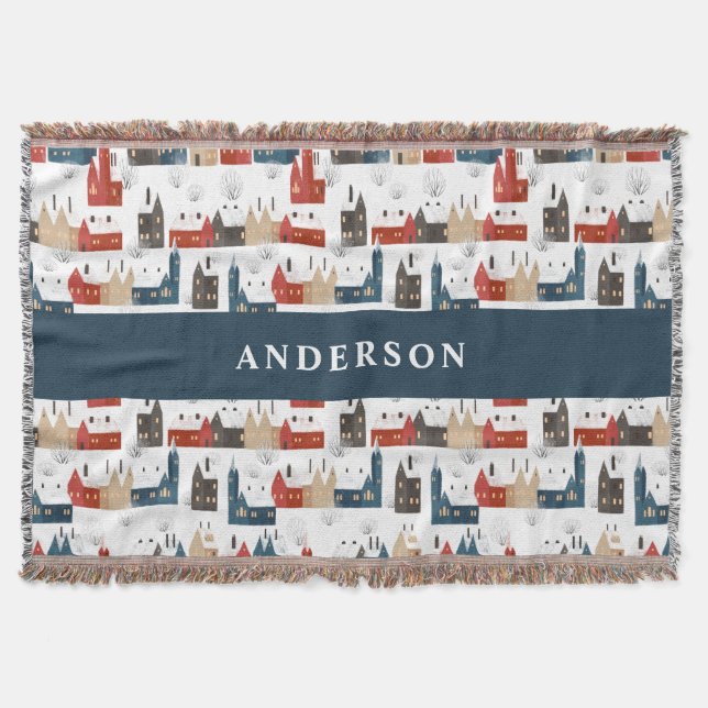 Traditioneller Winter Frohe Weihnachts-Rote Marine Decke (Vorderseite)