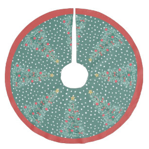 Traditioneller Winter-Schnee-Grüner-Christmas-Baum Polyester Weihnachtsbaumdecke