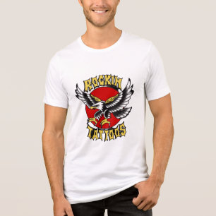 Traditionelles Adler-Tattoo-Grafik "Rockin Tattoos Tri-Blend Shirt