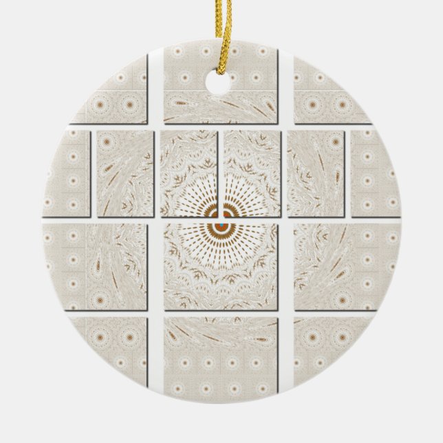 Traditionelles afrikanisches Motiv Mosaik Art Prin Keramik Ornament (Vorne)