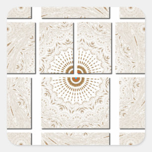 Traditionelles afrikanisches Motiv Mosaik Art Prin Quadratischer Aufkleber