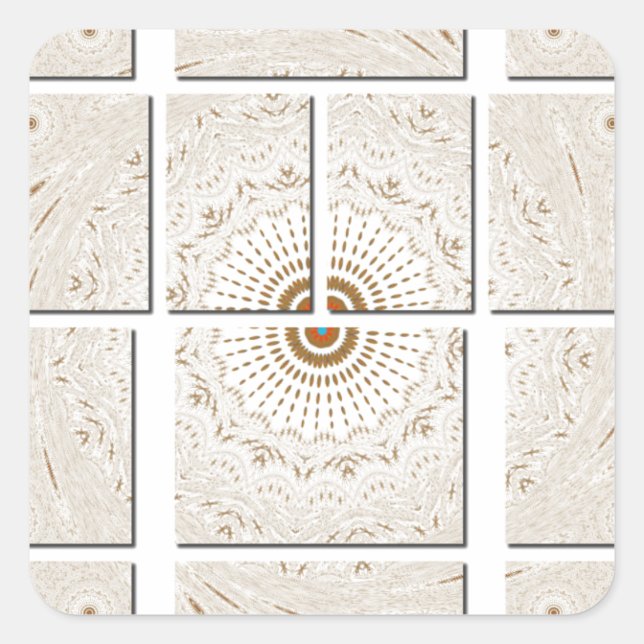 Traditionelles afrikanisches Motiv Mosaik Art Prin Quadratischer Aufkleber (Vorderseite)