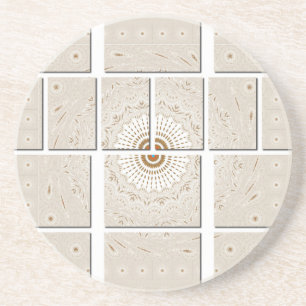 Traditionelles afrikanisches Motiv Mosaik Art Prin Sandstein Untersetzer