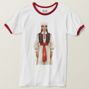 Traditionelles albanisches Kostüm-Porträt   Erbe T T-Shirt