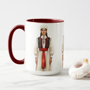 Traditionelles albanisches Kostümporträt Erbe C Tasse