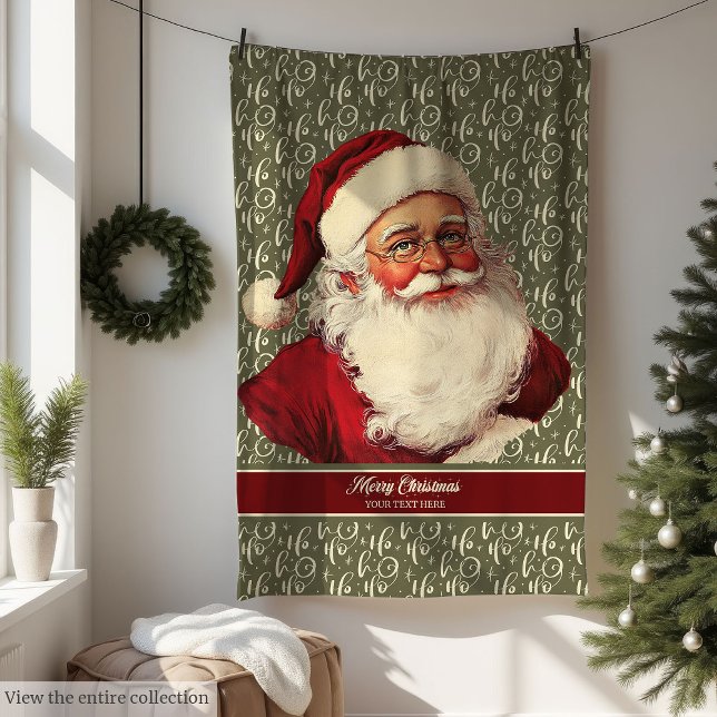Traditionelles altmodisches Weihnachtsgeschenk Fleecedecke (Traditional Old Fashioned Santa Cozy Throw Gift)