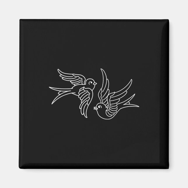 Traditionelles amerikanisches Schwalbendesign Tatt Magnet (Vorne)