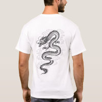 Traditionelles asiatisches Drachen-Linienkunst-T-S