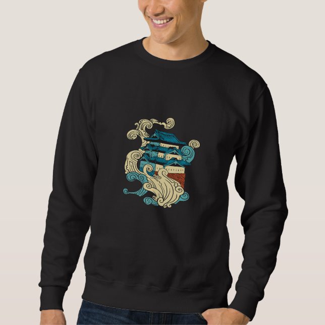 Traditionelles asiatisches Gebäude Japanischer Oze Sweatshirt (Vorderseite)