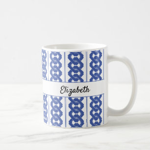 Traditionelles asiatisches Kettenmuster mit Namen Kaffeetasse