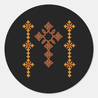 Traditionelles äthiopisches Kreuz Runder Aufkleber