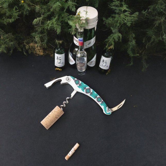 Traditionelles Azteken-Muster Kellnermesser (Corkscrew Bottle Opener)