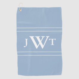 Traditionelles Baby Blau und Weiß Mit Monogramm Golfhandtuch