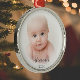 Traditionelles Baby Foto Ornament Aus Metall