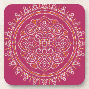 Traditionelles Bandhani-Mandala Getränkeuntersetzer