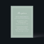 Traditionelles Blatt Grünen Zeitlose Hochzeit Begleitkarte<br><div class="desc">Elegante Hochzeitskasse mit einem einfachen und klassischen Design.</div>