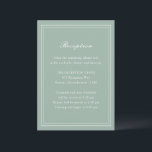 Traditionelles Blatt Grünen Zeitlose Hochzeit Begleitkarte<br><div class="desc">Elegante Hochzeitskasse mit einem einfachen und klassischen Design.</div>