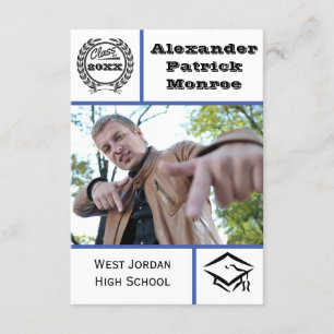 Traditionelles Blau - 3x5 Abschluss Einladung