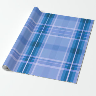 Traditionelles Blau Kariert Geschenkpapier