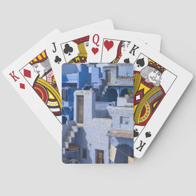 Traditionelles blaues Gemälde-Haus, Jodphur Spielkarten (Rückseite)