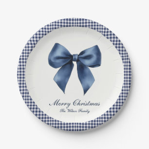 Traditionelles blaues Weihnachtsfest Pappteller