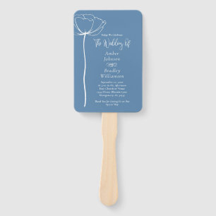 Traditionelles Blue White Bold Minimal Floral Prog Fächer