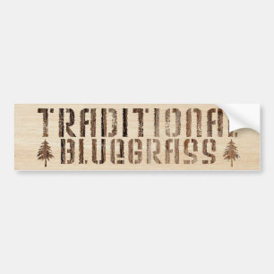 Traditionelles Bluegrass in Holz Autoaufkleber