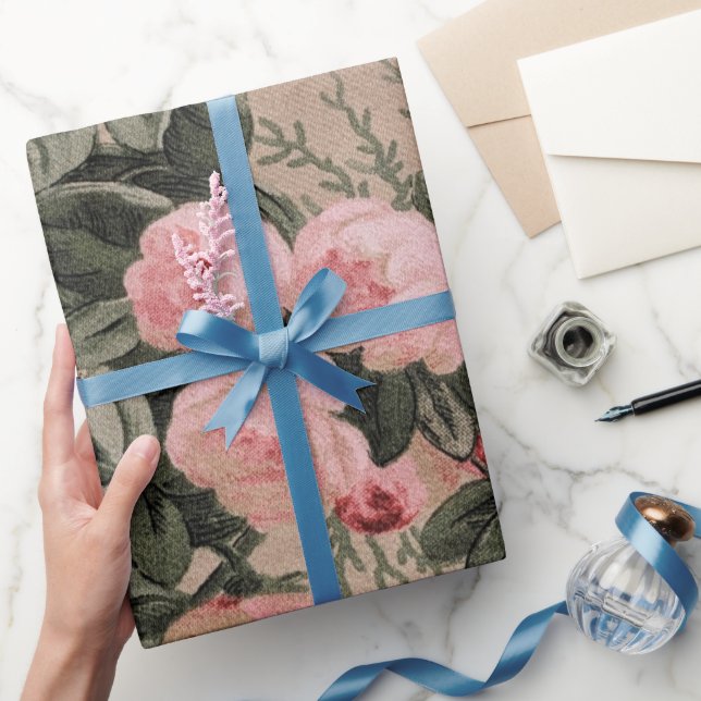 Traditionelles Blumenstoff-Foto  Geschenkpapier (Schenken)