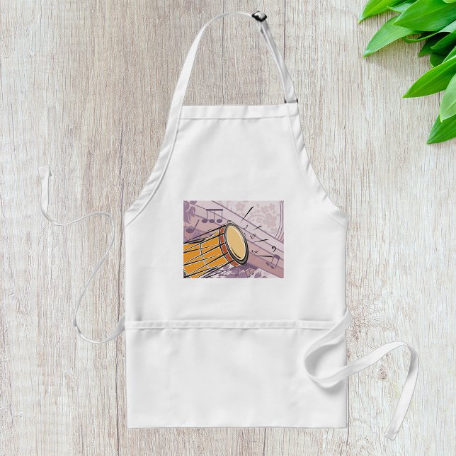 Traditionelles Bongotrommel mit Musiknoten Schürze (Von Creator hochgeladen)