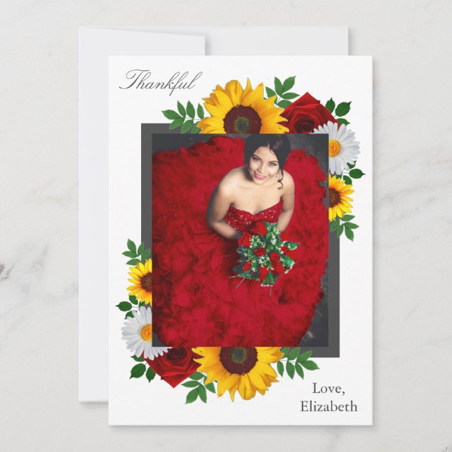 Traditionelles Brautparty Dankeskarte (Vorderseite)