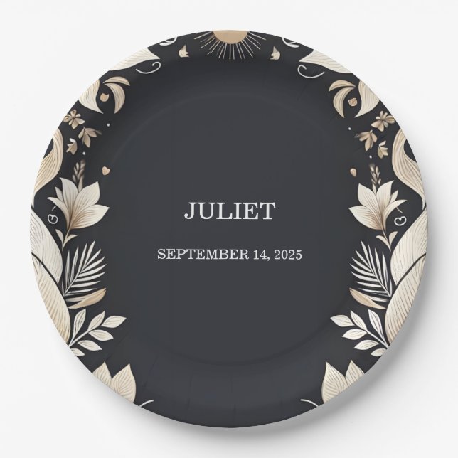 Traditionelles Brautparty zur Verlängerung der Ehe Pappteller (Vorderseite)