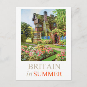 Traditionelles britisches Haus und der Garten Postkarte
