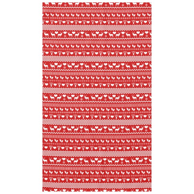 Traditionelles Chale rote und weiße Tischdecke (Vorderseite)