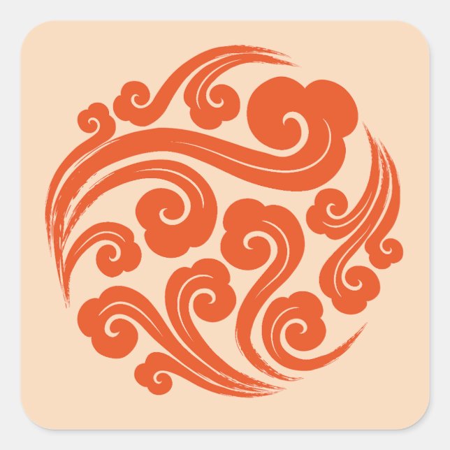 traditionelles chinesisches Augustmuster Quadratischer Aufkleber (Vorderseite)