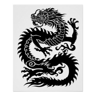 Traditionelles chinesisches Drachenposter Poster