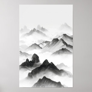 Traditionelles Chinesisches Tintenlackierungspapie Poster
