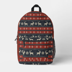 Traditionelles Colorwork/Fair-Isle-Wintermuster Bedruckter Rucksack