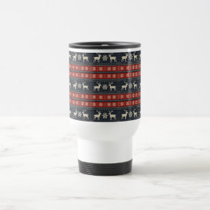 Traditionelles Colorwork/Fair-Isle-Wintermuster Reisebecher