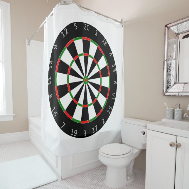 Traditionelles Dartboard-Zieldesign Duschvorhang (Beispiel)