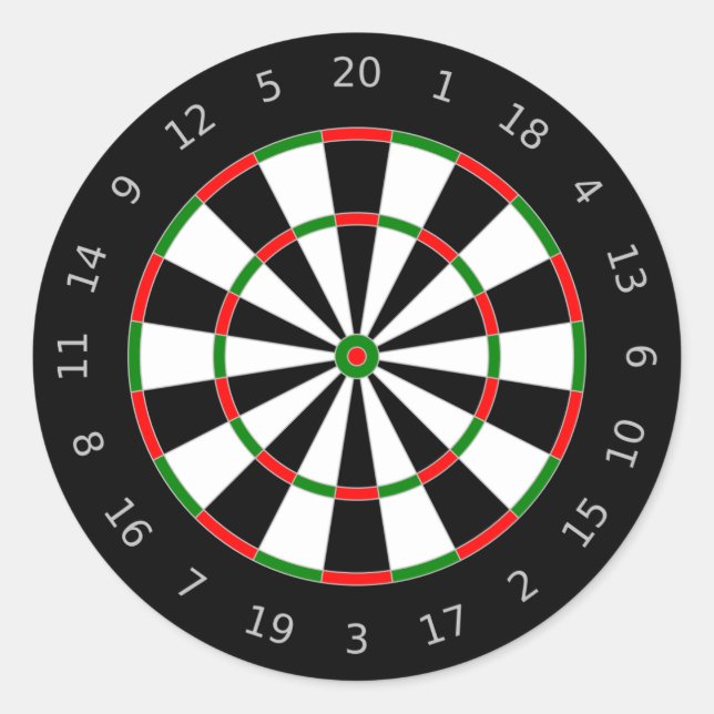 Traditionelles Dartboard-Zieldesign Runder Aufkleber (Vorderseite)