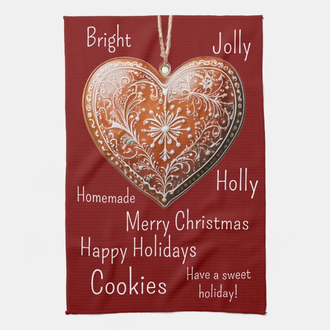 Traditionelles, dekoriertes Weihnachtsgebäck Geschirrtuch (Vertikal)