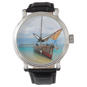 Traditionelles Dhow, Sansibar, Tansania Armbanduhr