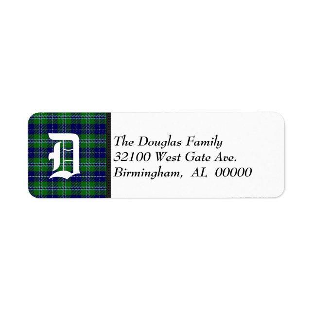 Traditionelles Douglas Tartan Kariert Monogram (Vorne)