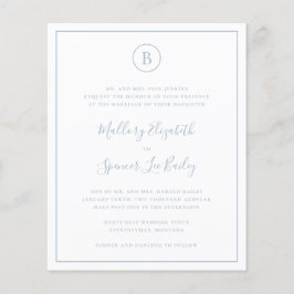 Traditionelles Dusty Blue Budget Einladung zur Hoc Flyer