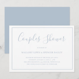 Traditionelles Dusty Blue Elegant Paare Dusche Einladung