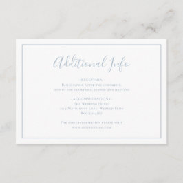 Traditionelles Dusty Blue Elegante Hochzeit Begleitkarte