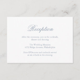 Traditionelles Dusty Blue Formal Elegante Hochzeit Begleitkarte