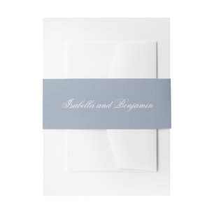 Traditionelles Dusty Blue Formal Elegante Hochzeit Einladungsbanderole