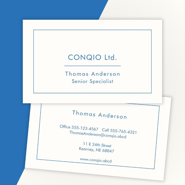 Traditionelles Elegantes Blau Beruflich Visitenkarte (Von Creator hochgeladen)