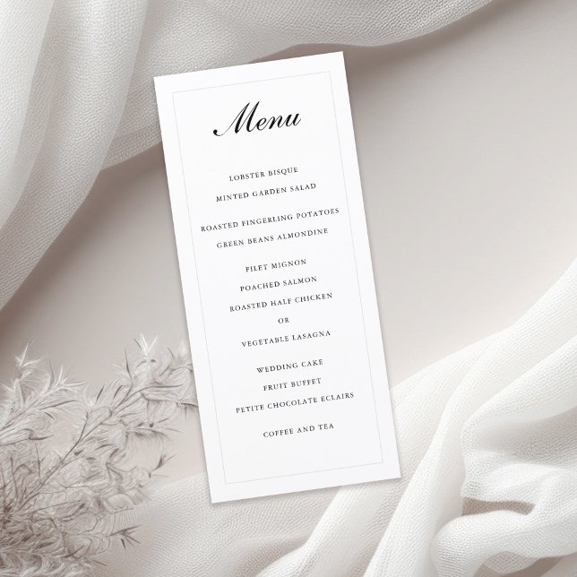 Traditionelles elegantes einfaches Hochzeitsmenü Programm (Von Creator hochgeladen)